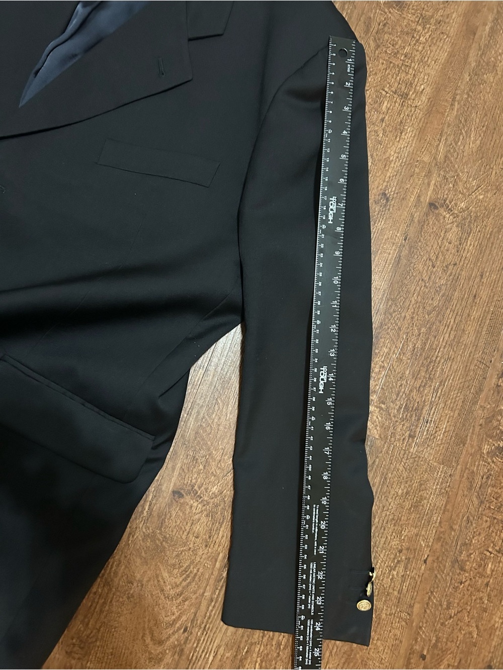 Roberto Villini Men’s Super 100 Wool Blazer Black Gold Buttons Italy 48 50 - Picture 11 of 13